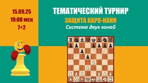 Второй тематический турнир. Защита Каро-Канн. Система 1.e4 c6 2.d3 d5 на Lichess.org