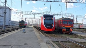 От Перми 2 до Перми 1, вид из окна поезда. Кольцевая электричка "Финист"