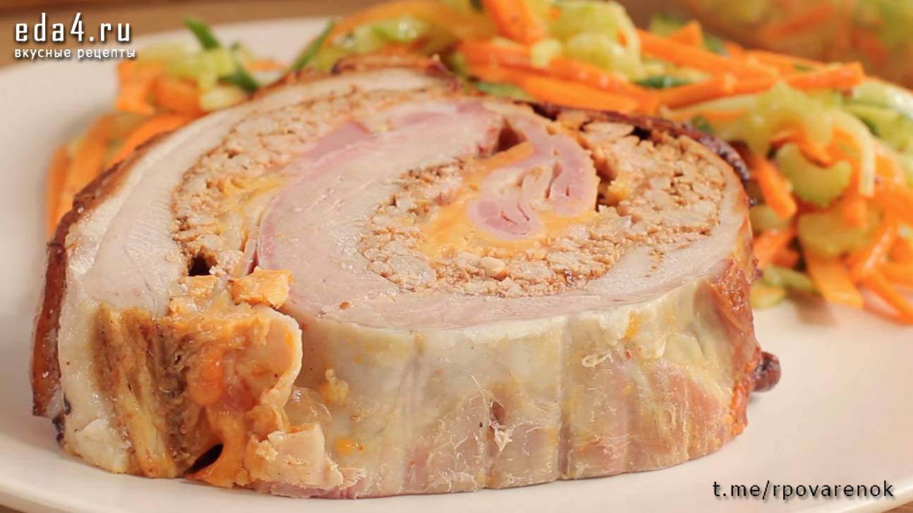 Свиная грудинка с хрустящей корочкой для вечеринки. Идеальное свиное жаркое. Все будут в восторге! смотреть онлайн