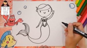 Как нарисовать РУСАЛОЧКУ Ариэль легко и просто поэтап