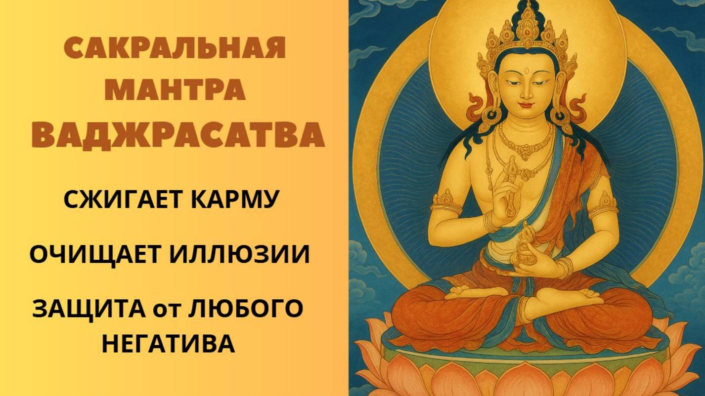 Сакральная Мантра ВАДЖРАСАТТВА. Сжигает карму. Очищает иллюзии. Защита от любого негатива.
