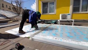 Монтаж сотового поликарбоната 16 мм , с использованием