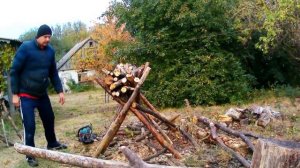 ПИЛИМ ДРОВА ЭКОНОМНО!Сделал козла для пиления веток.#з