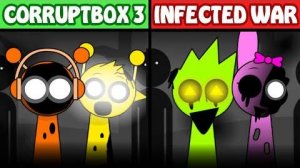 Corruptbox 3, но Sprunki Infected War Mod для всех персонажей (Ужас против Хаоса)