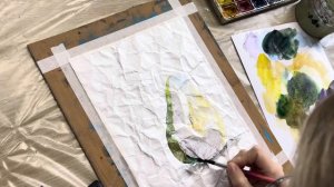 Мастер-Класс по акварели 🎨Рисуем на мятой бумаге гру?