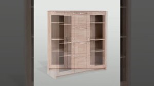 Сириус тумба 2 двери со стеклом 117х123 сонома