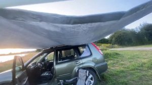 Боковой тент для машины своими руками / car side tent DIY