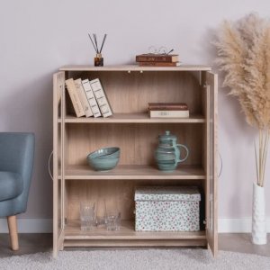 СИРИУС тумба 2 двери со стеклом 78х95 сонома