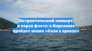 Патриотический концерт и парад флота: в Корсакове пройдет акция «Сила в правде»