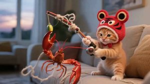 Котик хулиган и раки