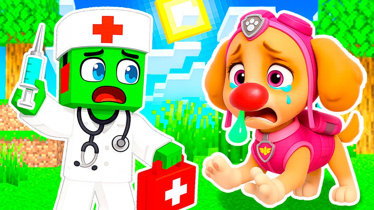 СКАЙ ЩЕНЯЧИЙ ПАТРУЛЬ ЗАБОЛЕЛА Я СТАЛ ВРАЧОМ и ВЫЛЕЧИЛ ЕЁ в МАЙНКРАФТ смотреть онлайн