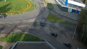 09.09.2025 Момент утреннего ДТП с опрокидывания автомобиля в Глазове (Удмуртия)