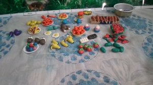 Обзор на еду из пластилина для кукол часть 1