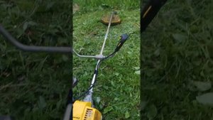 Запуск двигателя триммера Чемпион Т 517 и покос травы.