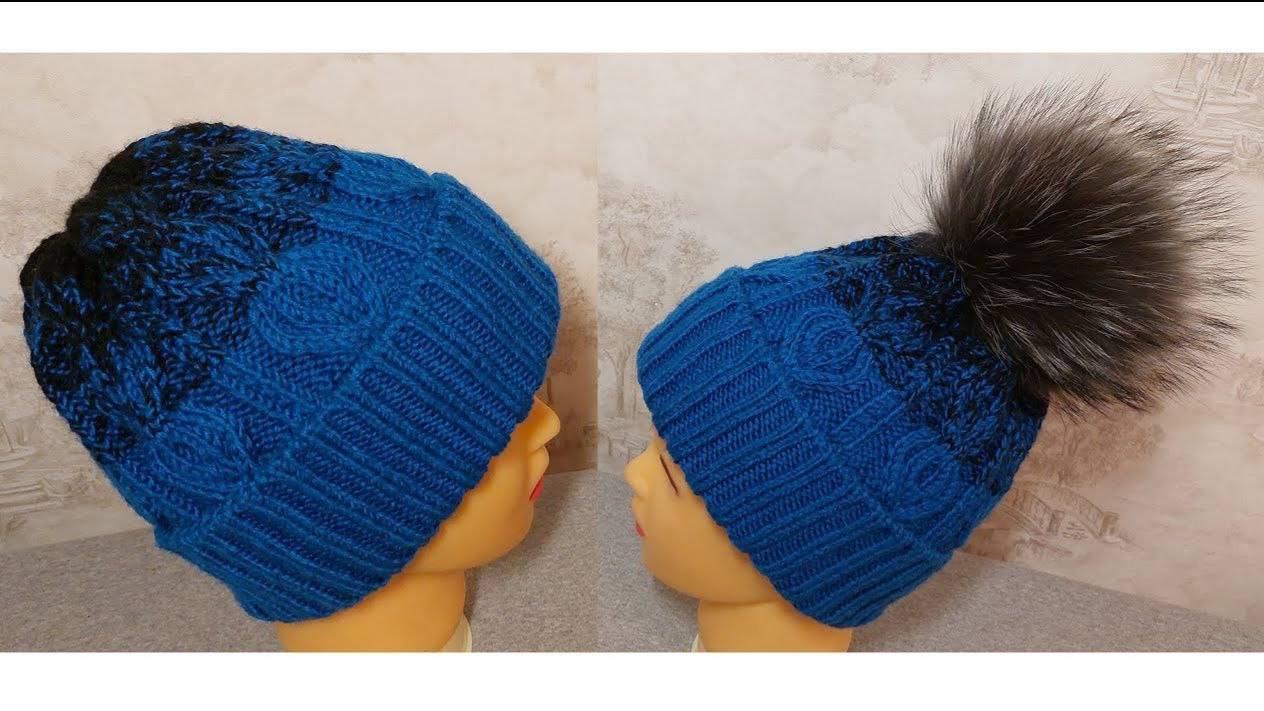 ШАПКА спицами с японскими КОСАМИ не ВЫХОДЯЩАЯ из МОДЫ с пухленьким краем и ФИКСИРОВАННЫМ отворотом смотреть онлайн