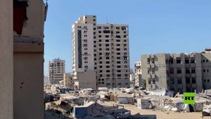 الجيش الإسرائيلي ينسف برج الرؤيا غرب مدينة غزة