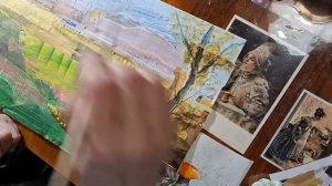 Итальянский пейзаж. Коллаж из журналов и бумажных обр?