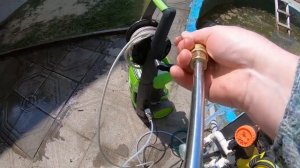 мойка высокого давления greenworks GPW G5ii в работе