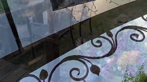 Навес на металлокаркасе, крыша монолитный поликарбон?