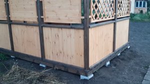 Беседка из дерева 3*4 метра. Установка своими руками.