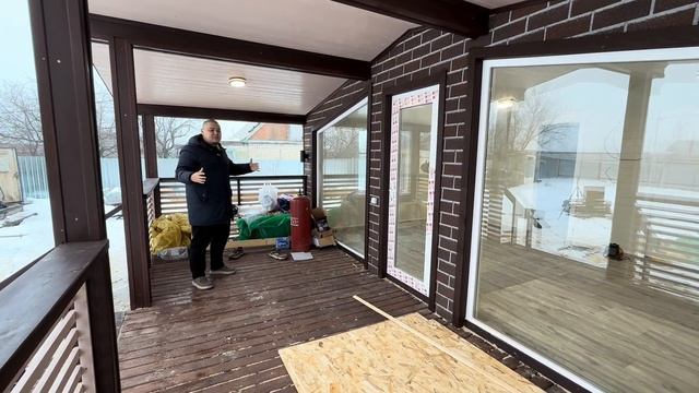 ДАЧНЫЙ ДОМ  95х6 м с ПАНОРАМНЫМ ОСТЕКЛЕНИЕМ