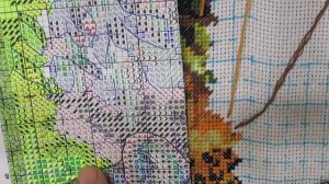 Вышивка крестом, живой процесс. Мой метод парковки.