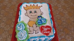 Торт на день рождения Торт раскраска МАЛЫШ Cake decoration Украшение тортов кремом