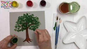 Рисуем  Яблоню, как нарисовать яблоню? онлайн школа ри?