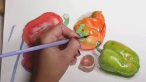 Как написать перец акварелью