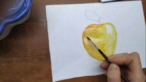 Учимся рисовать Яблоко | Простые рисунки красками | Ур?
