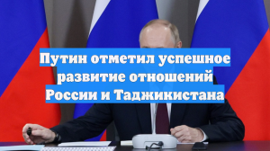 Путин отметил успешное развитие отношений России и Таджикистана