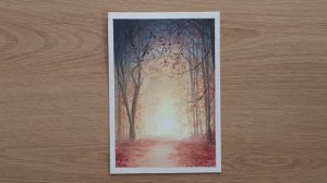 Таинственный осенний лес гуашью / Урок живописи для начинающих