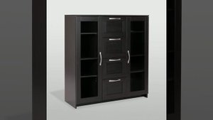 Сириус тумба 2 двери со стеклом 117х123 венге