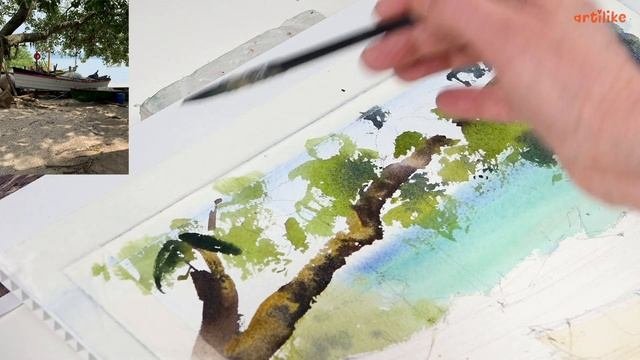 Как нарисовать дерево поэтапно | Учимся рисовать дере?
