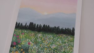 Как просто и красиво нарисовать пейзаж с цветочным полем / Живопись гуашью