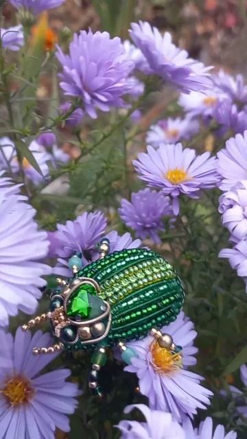 Брошь ручной работы «жук бронзовка золотая» смотреть онлайн