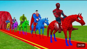 Трасса Long Slide Game вместе с супергероями, человек-паук, Джокер, капитан Америка, Халк, супермен