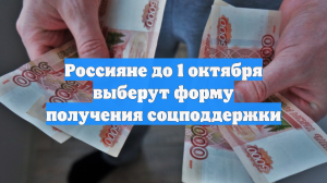 Россияне до 1 октября выберут форму получения соцподдержки