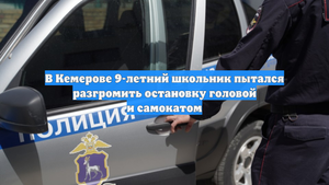 В Кемерове 9-летний школьник пытался разгромить остановку головой и самокатом