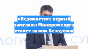 «Ведомости»: первый замглавы Минпромторга станет замом Белоусова