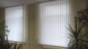 Белые вертикальные жалюзи функциональный и недорогой вариант солнцезащиты в офис. Стильный декор.