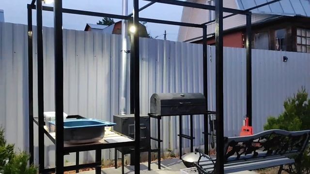 Мангальная зона своими руками из метала и бруса.Часть смотреть онлайн