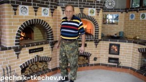 Печной комплекс встроенный в беседку, русская печь, ба
