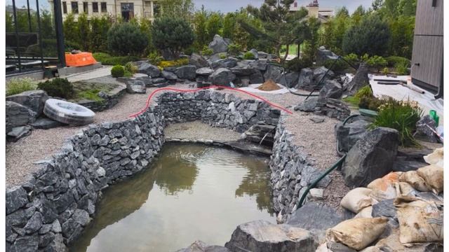 Сложный декоративный пруд с подогревом для купания. В? смотреть онлайн
