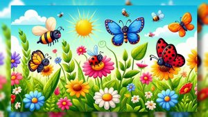 🦋 Жители цветочных полян: Бабочки 🦋, Пчёлы 🐝 и Жучки