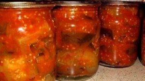 Острый салат «Тёщин язык» с баклажанами #закатки #сала