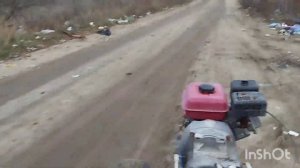 самодельный мотоблок на базе кпп урал. вывоз мусора.