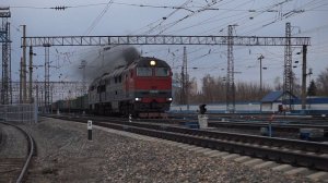 Тепловоз 2ТЭ116У-0103. Отправление.