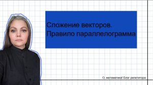 Сложение векторов. Правило параллелограмма