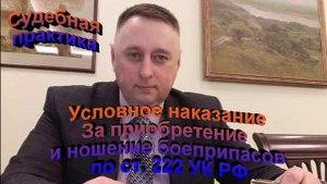 Судебная практика Наказание За приобретение и ношение боеприпасов по ст. 222 УК РФ